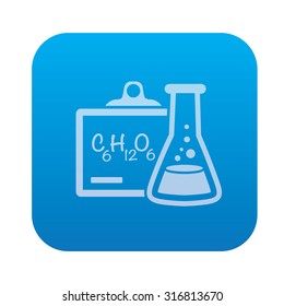 Science icon on blue background,clean vector