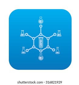 Science icon on blue background,clean vector