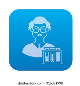 Science icon on blue background,clean vector