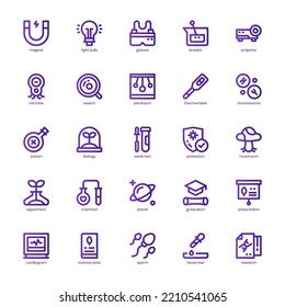 Science Icon Pack For Your Website, Mobile, Presentation, And Logo Design. Science Icon Basic Line Gradient Design. Vector Graphics Illustration And Editable Stroke.