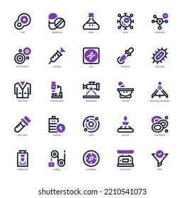 Science Icon Pack For Your Website, Mobile, Presentation, And Logo Design. Science Icon Mixed Line And Solid Design. Vector Graphics Illustration And Editable Stroke.