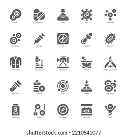 Science Icon Pack For Your Website, Mobile, Presentation, And Logo Design. Science Icon Glyph Design. Vector Graphics Illustration And Editable Stroke.