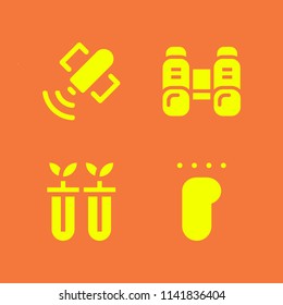 science icon set. With body parts, satellite and binoculars  vector icons for graphic design and web