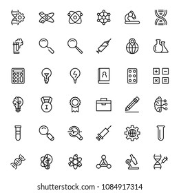 Science icon set. Collection of high quality black outline logo for web site design and mobile apps. Vector illustration on a white background.