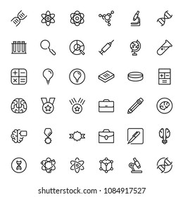 Science icon set. Collection of high quality black outline logo for web site design and mobile apps. Vector illustration on a white background.