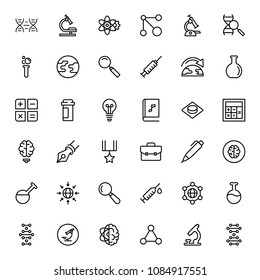 Science icon set. Collection of high quality black outline logo for web site design and mobile apps. Vector illustration on a white background.