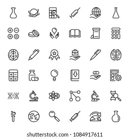 Science icon set. Collection of high quality black outline logo for web site design and mobile apps. Vector illustration on a white background.