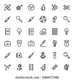 Science icon set. Collection of high quality black outline logo for web site design and mobile apps. Vector illustration on a white background.