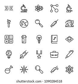Science icon set. Collection of high quality black outline logo for web site design and mobile apps. Vector illustration on a white background.