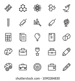 Science icon set. Collection of high quality black outline logo for web site design and mobile apps. Vector illustration on a white background.