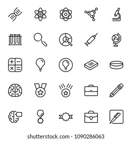 Science icon set. Collection of high quality black outline logo for web site design and mobile apps. Vector illustration on a white background.