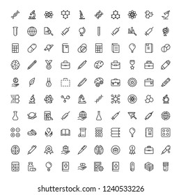 Science icon set. Collection of high quality black outline logo for web site design and mobile apps. Vector illustration on a white background.