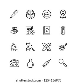 Science icon set. Collection of high quality black outline logo for web site design and mobile apps. Vector illustration on a white background.