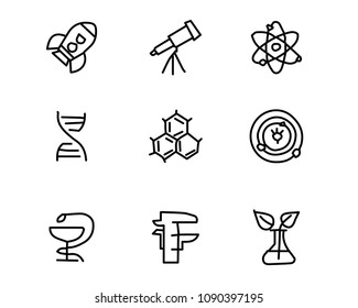 science icon set design illustration, hand drawn style design, designed web and app