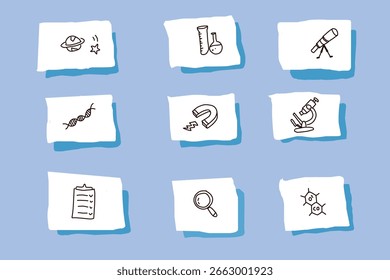 science icon set doodle. eps