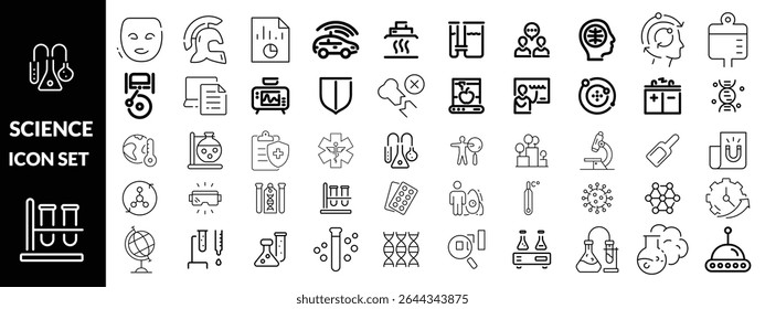 Science Icon set .Science Editable Stroke Icon Set. 