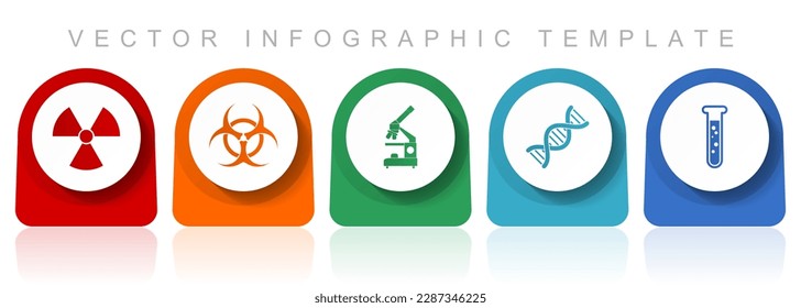 Science icon set, flat design miscellaneous colorful icons such as radiation, biohazard, microscope, dna and test tube for webdesign and mobile applications, infographic vector template in eps 10