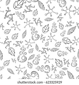 Science Icon Set Hand Drawing Funny Doodle Style Elements Pack Seamless Texture Pattern Vector Art Design Illustration