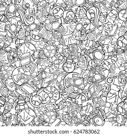 Science Icon Set Hand Drawing Funny Doodle Style Elements Pack Texture Pattern Vector Art Design Illustration