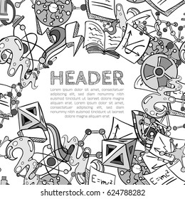 Science Icon Set Hand Drawing Funny Doodle Style Elements Pack Texture Pattern Vector Art Design Illustration