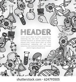 Science Icon Set Hand Drawing Funny Doodle Style Elements Pack Texture Pattern Vector Art Design Illustration
