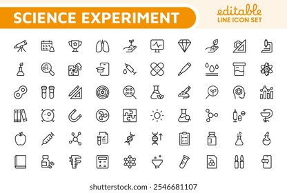 Conjunto de Ícones de Ciência. Ícone para Química, Biologia, Física, Astronomia, Projetos de Laboratório, Pesquisa, Acadêmica, Pesquisa Científica, Trabalho de Laboratório, Estudos Acadêmicos, Experimentos e Educação em CTEM