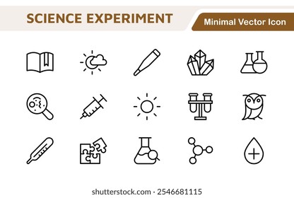 Science Icon Set. Iconl for Chemistry, Biology, Physics, Astronomy, Lab Projects, Research, Academic, Scientific Research, Laboratory Work, Academic Studies, Experiments, and STEM Education