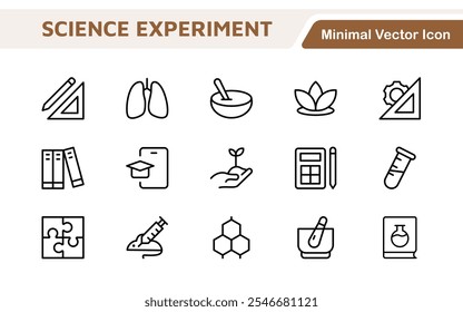 Science Icon Set. Iconl for Chemistry, Biology, Physics, Astronomy, Lab Projects, Research, Academic, Scientific Research, Laboratory Work, Academic Studies, Experiments, and STEM Education