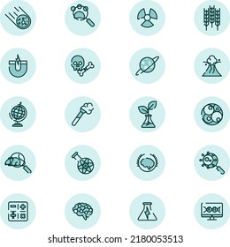 Science icon set, illustration, vector on a white background.
