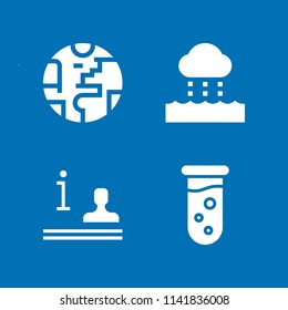 Science Icon Set. With Information, Planet Earth And Water Cycle  Vector Icons For Graphic Design And Web