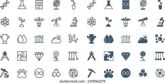 Science icon set isolated on white background