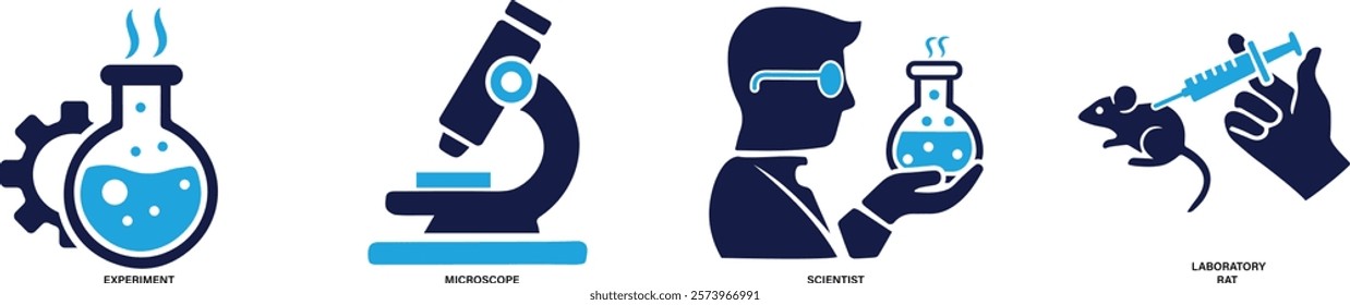 Science icon set. microscope , experiment You can easily change the color