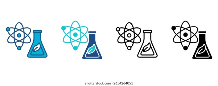 Conjunto de iconos de Ciencia con varios estilos. Ilustración vectorial