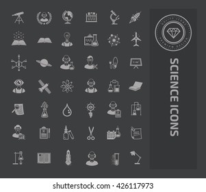 Science icon set on clean background,vector