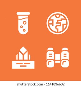 science icon set. With test tube, ozone layer and binoculars  vector icons for graphic design and web