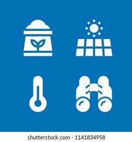 science icon set. With thermometer, fertilizer and binoculars  vector icons for graphic design and web