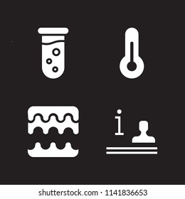 science icon set. With thermometer, information and test tube  vector icons for graphic design and web