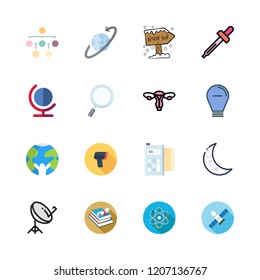 science icon set. vector set about scanning, magnifying glass, physics and satellite icons set.