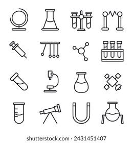 Science icon set vector illustration