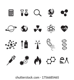 Science icon set. Vector symbols.