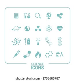 Wissenschaftssymbol gesetzt. Vektorsymbole.