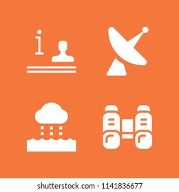 science icon set. With water cycle, satellite dish and information  vector icons for graphic design and web
