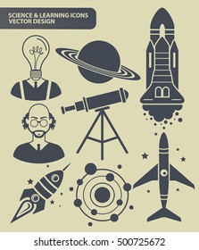 Science icon set,clean vector