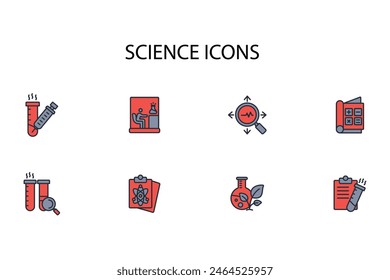 science icon set.vector.Editable stroke.linear style sign for use web design,logo.Symbol illustration.