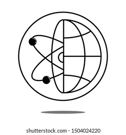 Science icon with shadow. Simple illustration isolated on white background for graphic and web design.