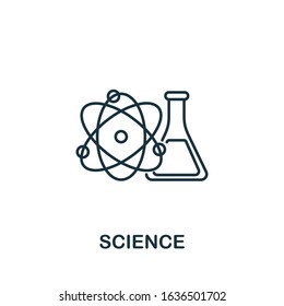 Science icon. Simple line element Science symbol for templates, web design and infographics