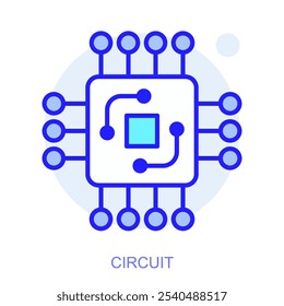 Science icon. Symbol of a Circuit. Isolated vector illustration. Simple line drawing. Editable stroke