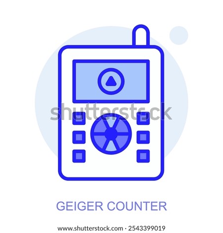 Science icon. Symbol of a Geiger Counter. Isolated vector illustration. Simple line drawing. Editable stroke