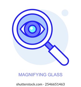 Science icon. Symbol of a Magnifying Glass. Isolated vector illustration. Simple line drawing. Editable stroke