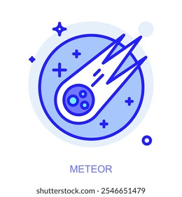 Science icon. Symbol of a Meteor. Isolated vector illustration. Simple line drawing. Editable stroke